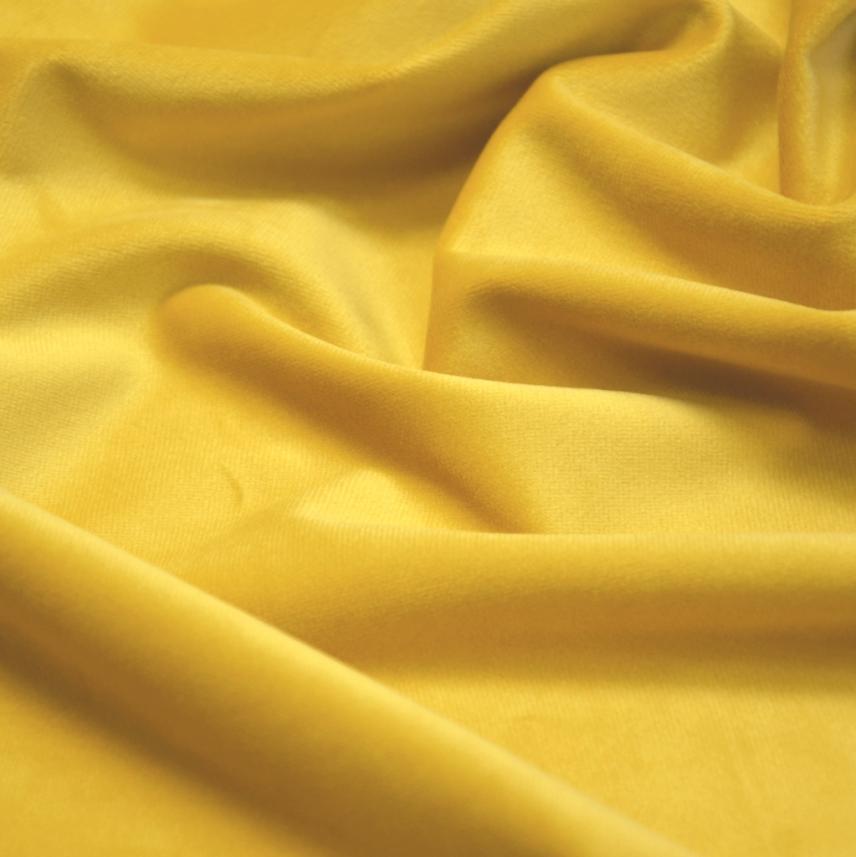 Żółta tkanina na zasłony typu velvet w szerokości 300cm