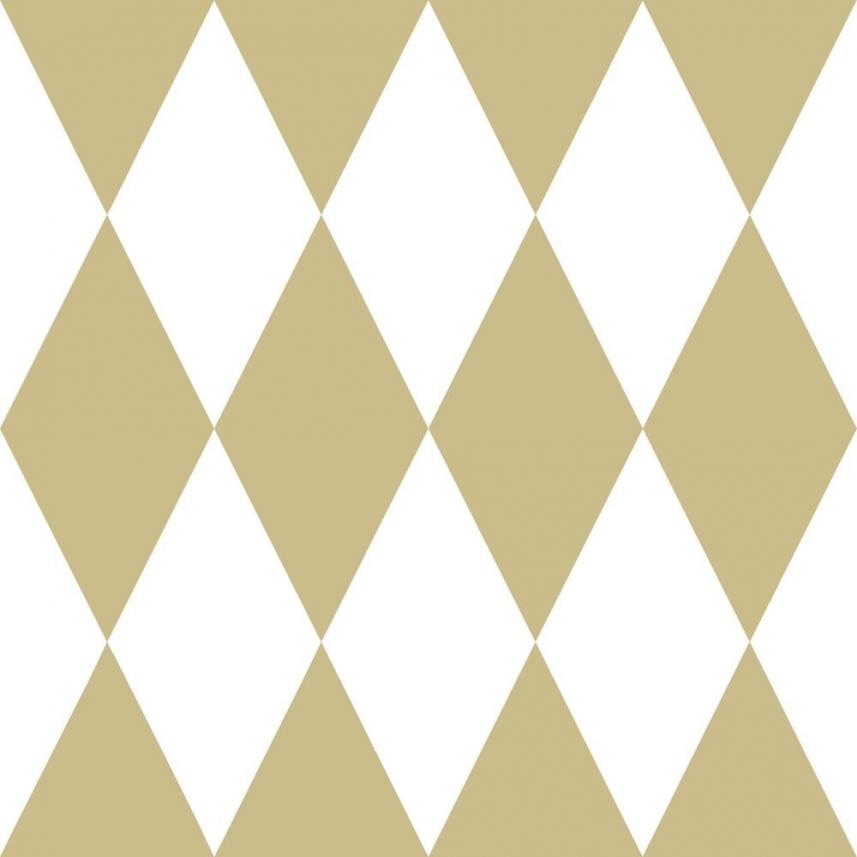 tapeta ścienna Romby - biały, złoty - wzór