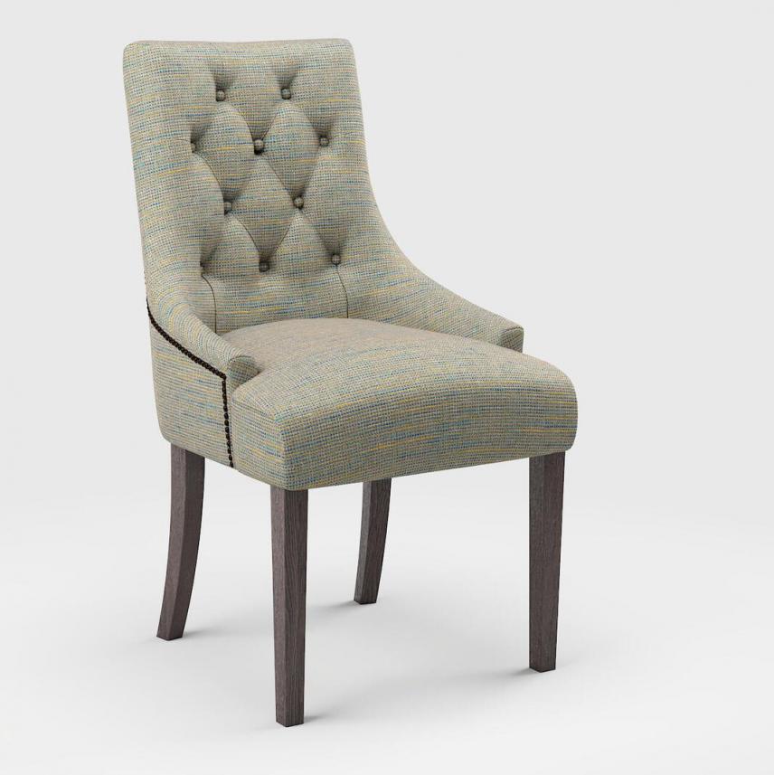 tkanina tapicerska na krzesła i fotel-łatwego czyszczenia-niebiesko-miodowy