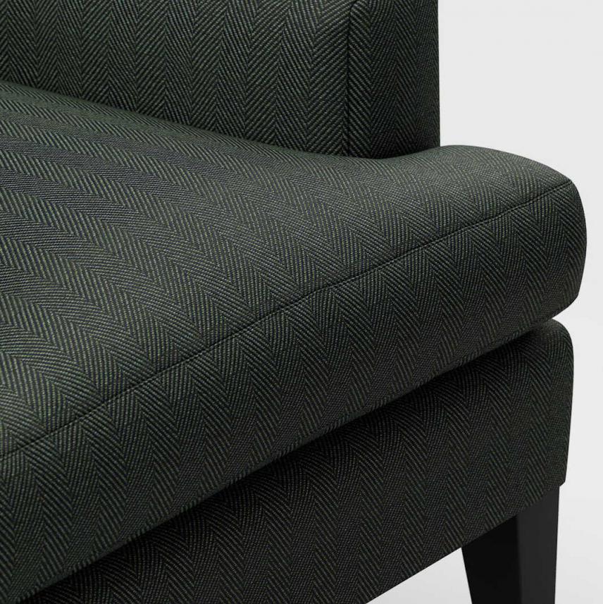 tkanina obiciowa w jodełkę łatwego czyszczenia-na fotel-zbliżenie-czarny-zielony