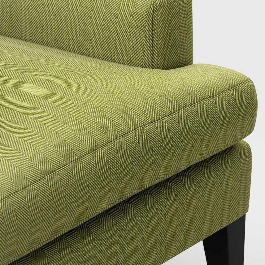 tkanina obiciowa w jodełkę łatwego czyszczenia-na fotel-zbliżenie-zielony-beż