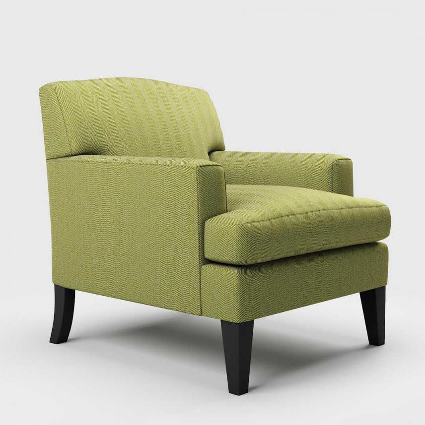 tkanina obiciowa w jodełkę łatwego czyszczenia-na fotel-zielony-beż
