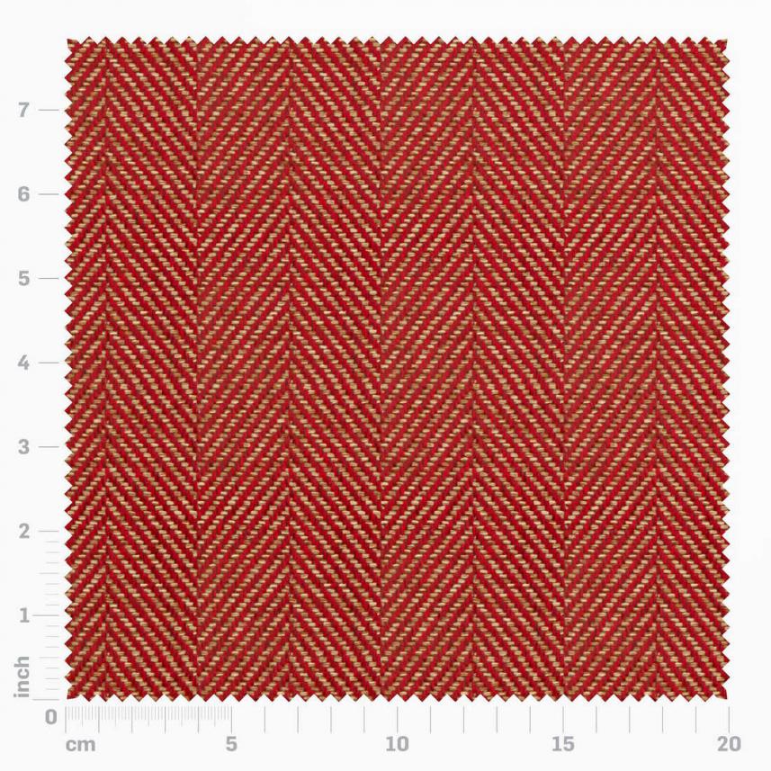 tkanina na obicia mebli i na zasłony-jodełka-skala-czerwony