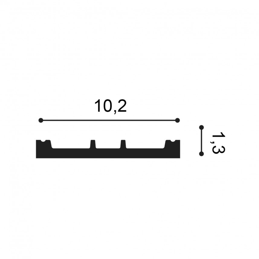 Uniwersalna listwa sufitowa ścienna przypodłogowa SX163 Orac Decor - 200 x 10,2 x 1,3 cm - przekrój 