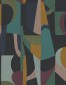 Tapeta ścienna L\'Atelier Assemblage - geometryczne wzory - czarny wielokolorowy - raport