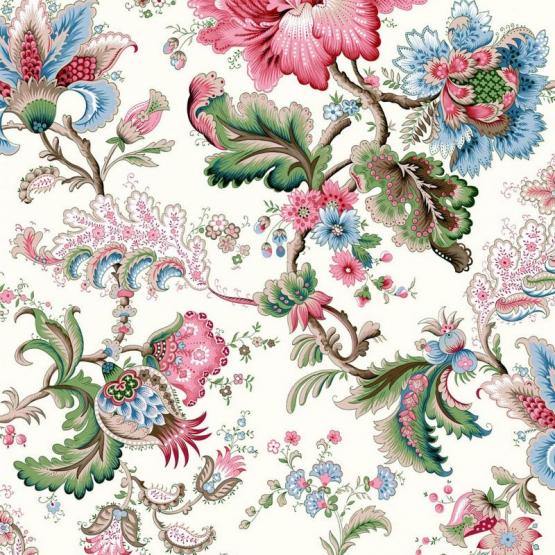 Tkanina-zasłonowa-tapicerska-romantyczna-kolorowe kwiaty