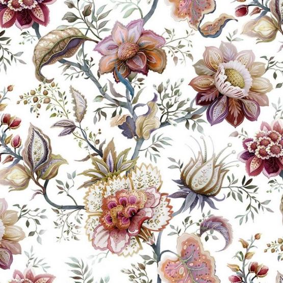 Tkanina-tapicerska-w kolorowe kwiaty