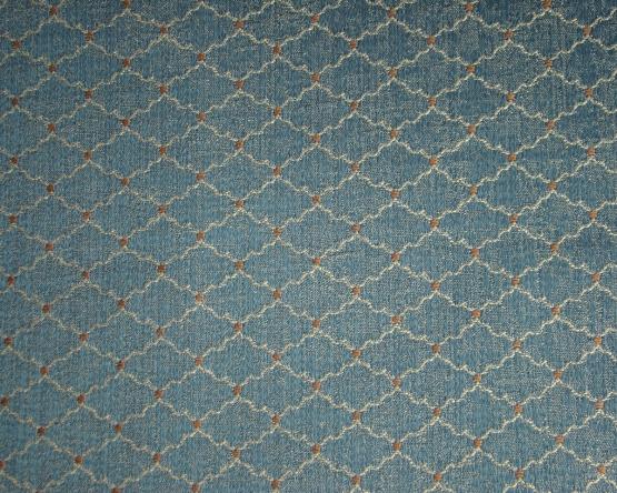 tkanina-zasłonowa-obiciowa-do wnętrz stylowych-wzór geometryczny-niebieska