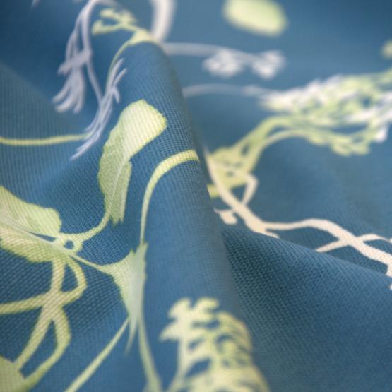 Tkanina zasłonowa ROSETTE | Leaves | szerokość 280cm | Azul