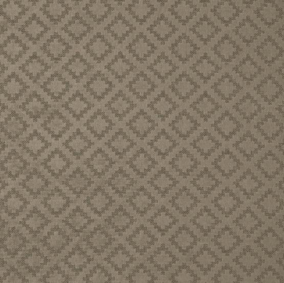 brązowa tkanina zasłonowa i obiciowa ze wzorem graficznym w stylu lat 60-tych - Boho Geometric Cross 02