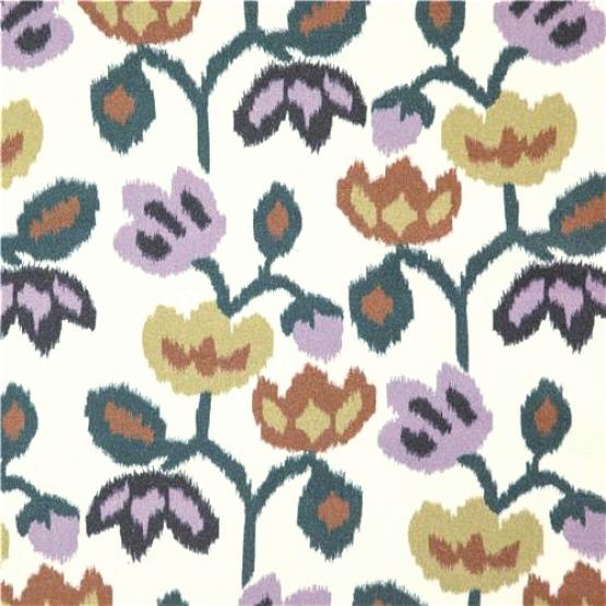 Tkanina zasłonowa i tapicerska z motywem kolorowych kwiatów - Boho Flowers 03