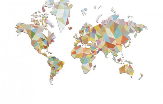 Fototapeta na ścianę kolorowa mapa świata graficzna-widok wzoru