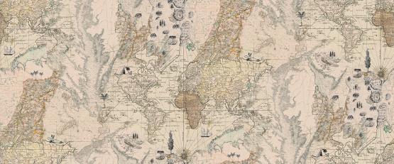 Fototapeta ścienna-Mapa świata vintage-widok wzoru