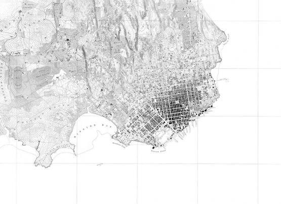 Fototapeta ścienna - czarno biały plan miasta - widok wzoru