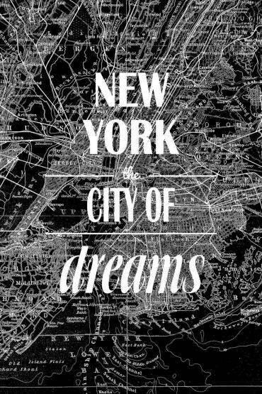 Czarna fototapeta na ściane z planem miasta NY-Widok wzoru