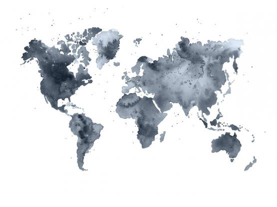 Fototapeta ścienna-Mapa świata akwarelowa-widok wzoru