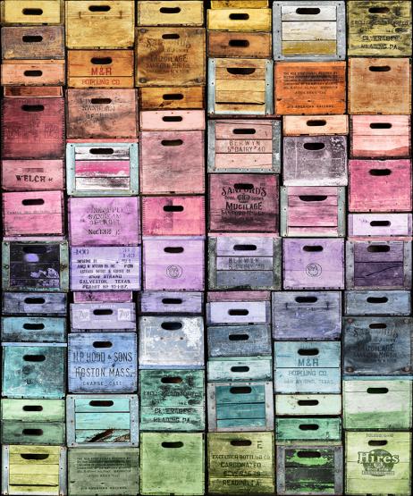 Fototapeta ścienna-Kolorowa ściana z pudełek-widok wzoru