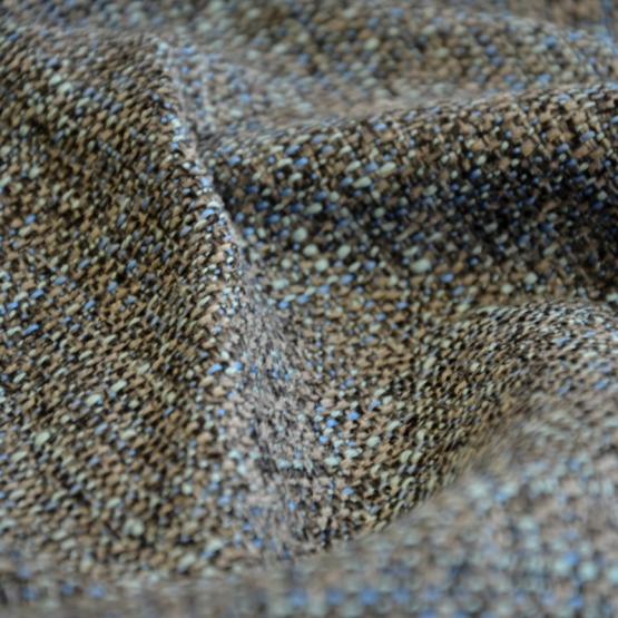 Tkanina zasłonowa i tapicerska ze splotem melanżowym- czarny, grafit, niebieski