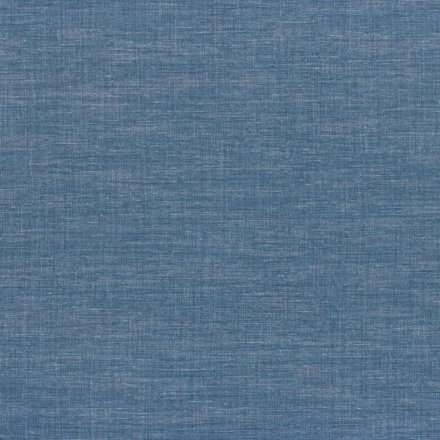 tapeta ścienna imitująca len  - kolor niebieski - Le lin 73811436