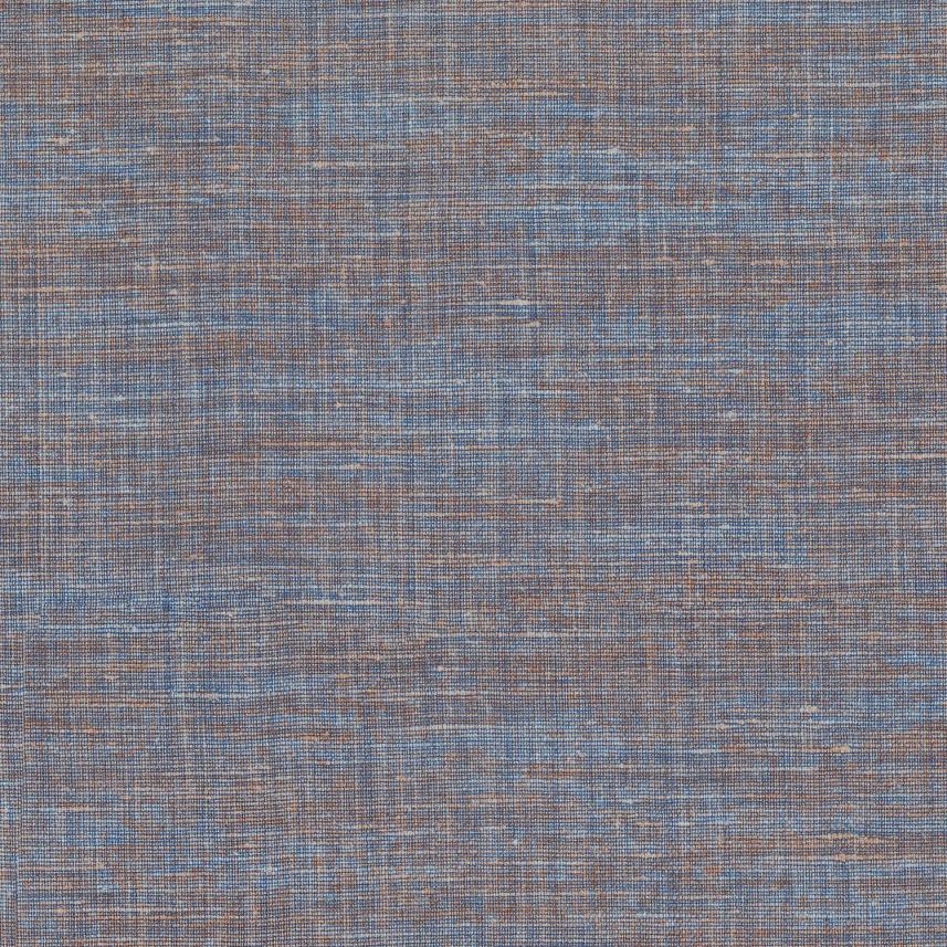 tapeta ścienna imitująca len  - kolor brązowy niebieski- Le lin 73815514