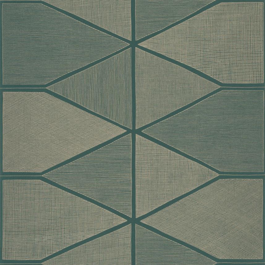 tapeta ścienna w geometryczne wzory - 84187527 NOVA Casadeco - zielony