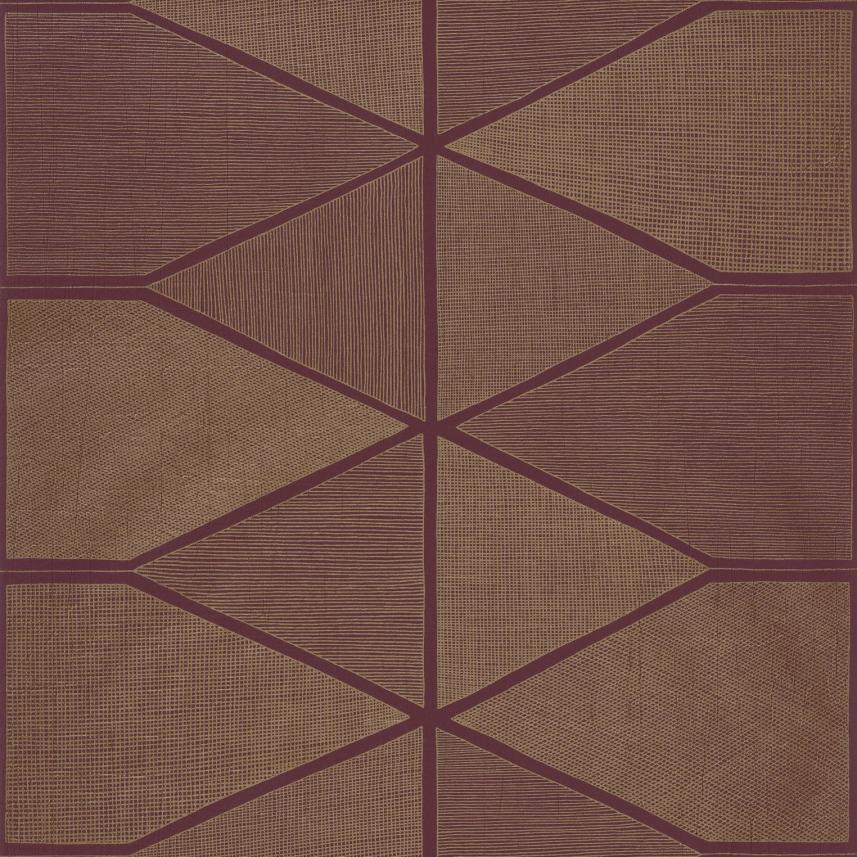 tapeta ścienna w geometryczne wzory - 84188515 NOVA Casadeco - bordowy