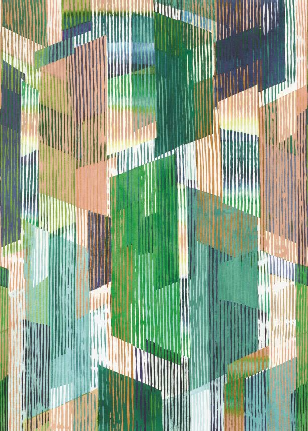 tapeta ścienna w geometryczne wzory  - 84317303 NOVA Casadeco - zielony