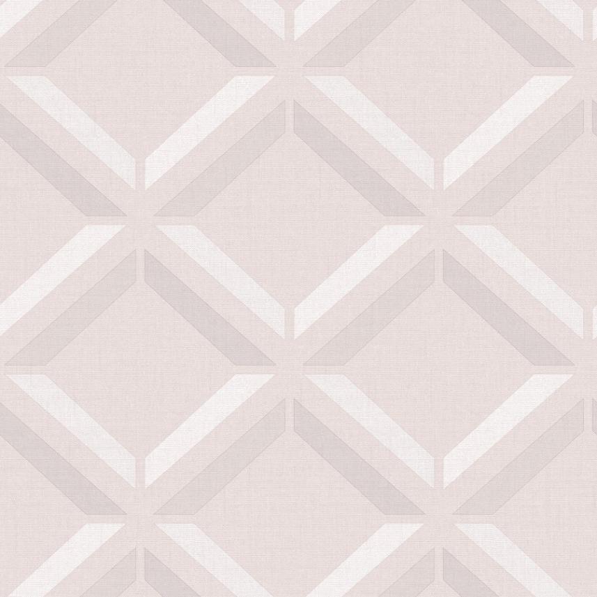 tapeta ścienna - Holden Kaleidoscope - wzór geometryczny - kwadraty - pudrowy róż - 3D