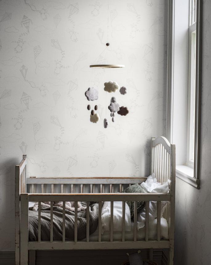 tapeta ścienna króliczki - zdjęcie aranżacyjne pokój dziecka - Newbie Boråstapeter 7459