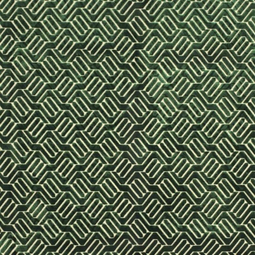 Tkanina zasłonowa i tapicerska typu plusz z wypukłym wzorem_ciemna zieleń_douves