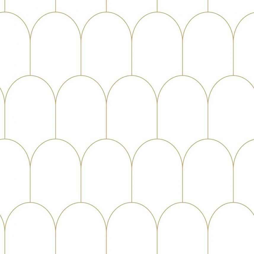 Tapeta ścienna w złocie i bieli - 139139 Black&White -  wzór