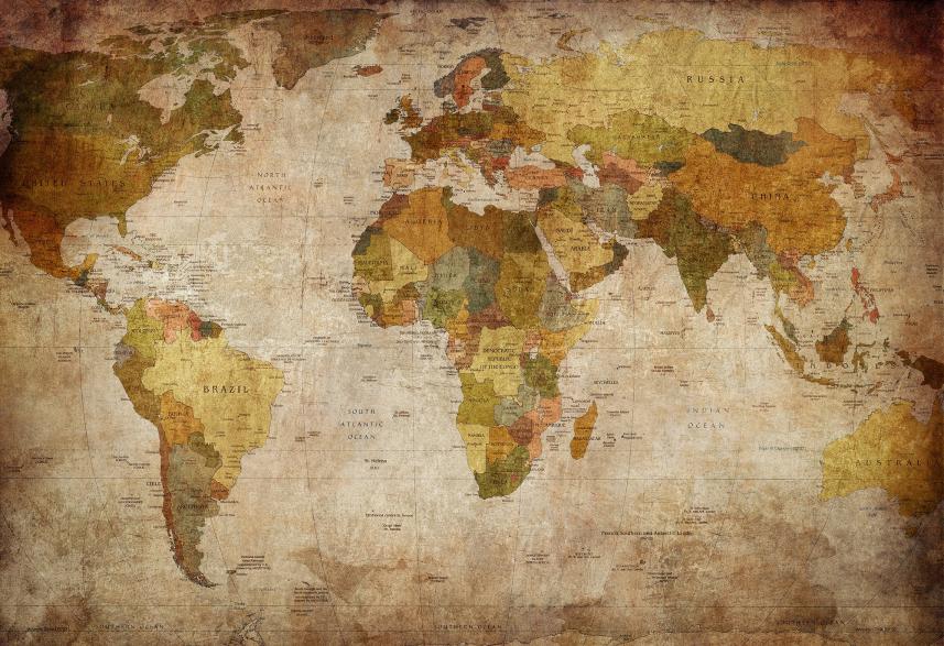 stylizowana fototapeta mapa świata-na wymiar-wzór