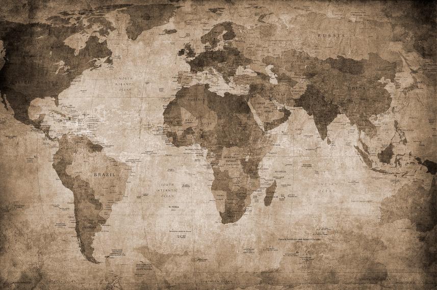 fototapeta mapa świata w stylu vintage-na wymiar-wzór