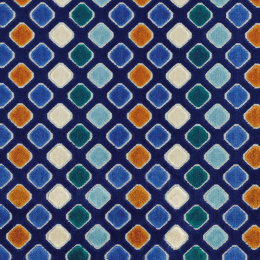 Tkanina tapicerska i zasłonowa_Epopee_46700126_wzor geometryczny_granat