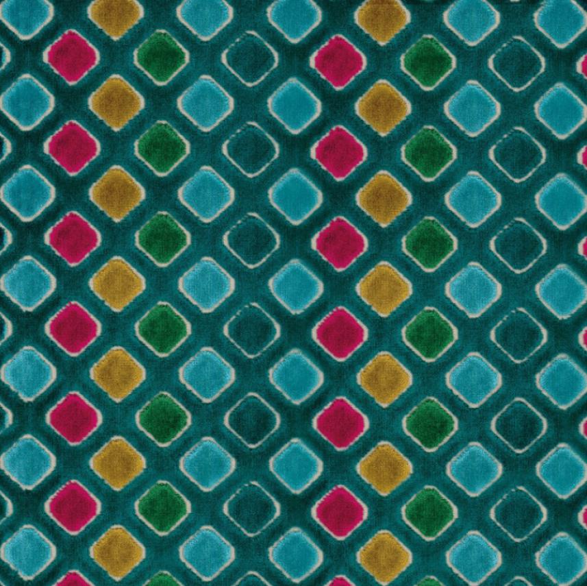 Tkanina tapicerska i zasłonowa_Epopee_46700261_wzor geometryczny_zielony