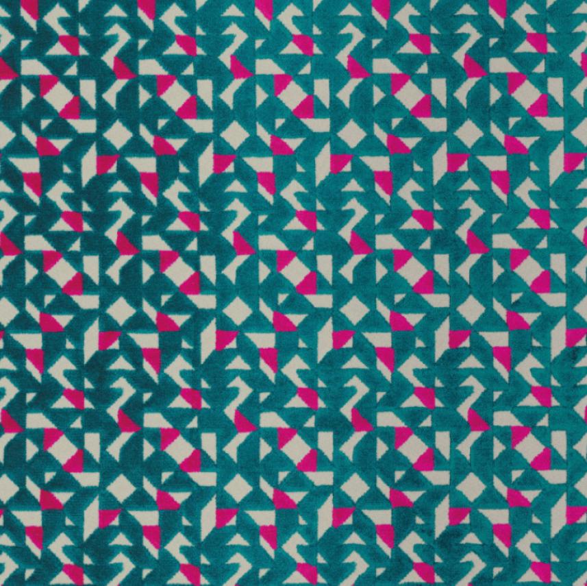 Tkanina tapicerska i zasłonowa_Precieux_46700292_wzor geometryczny_zielony
