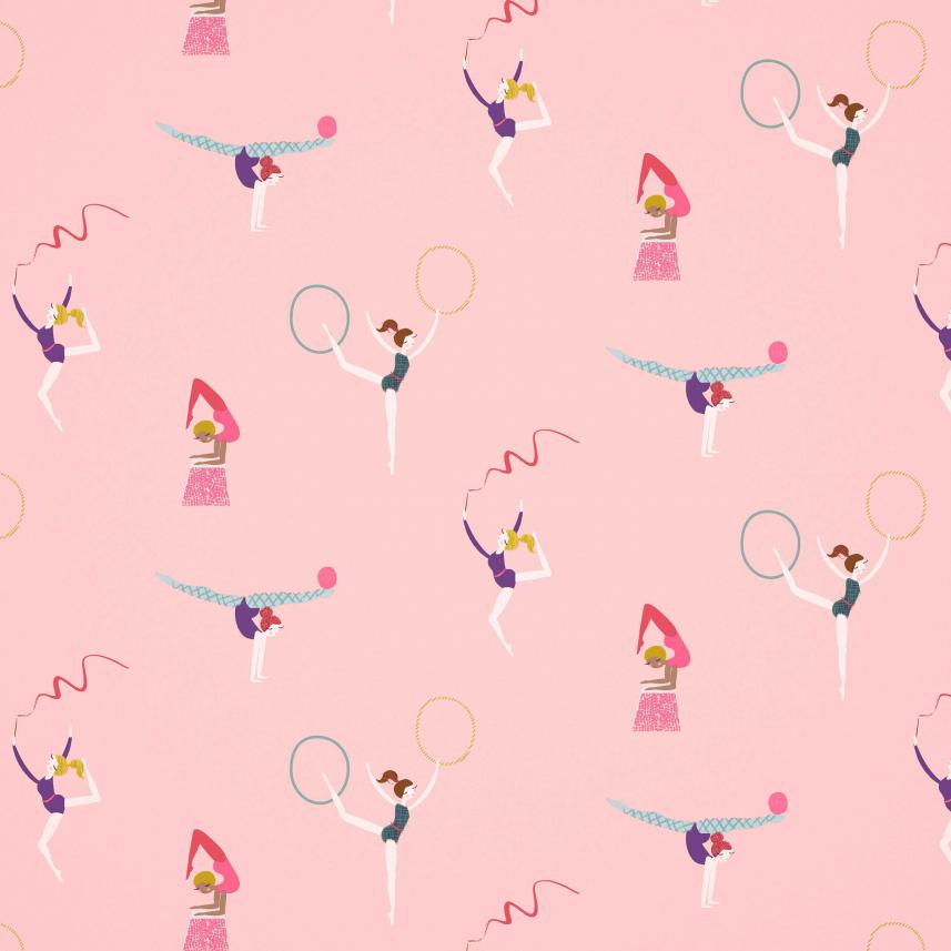 tapeta ścienna dla dzieci - pomysł na pokój dla dziecka - pokój dziewczęcy - tancerki - akrobatki