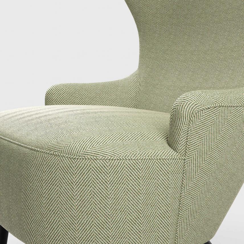 tkanina obiciowa w jodełkę łatwego czyszczenia-na fotel-zbliżenie-zielony-beż