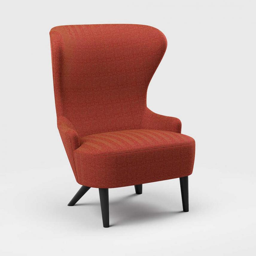 tkanina obiciowa w jodełkę łatwego czyszczenia-na fotel-zbliżenie-czerwony