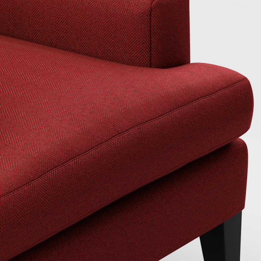 tkanina obiciowa w jodełkę łatwego czyszczenia-na fotel-zbliżenie-czerwony-bordo