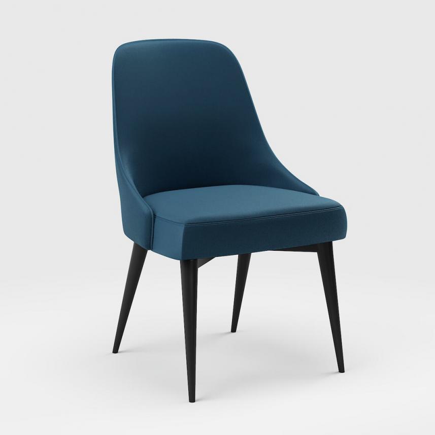 tkanina tapicerska łatwego czyszczenia na krzesła i fotele - plusz morski, niebieski