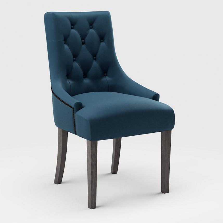 tkanina tapicerska łatwego czyszczenia na krzesła i fotele - plusz morski, niebieski