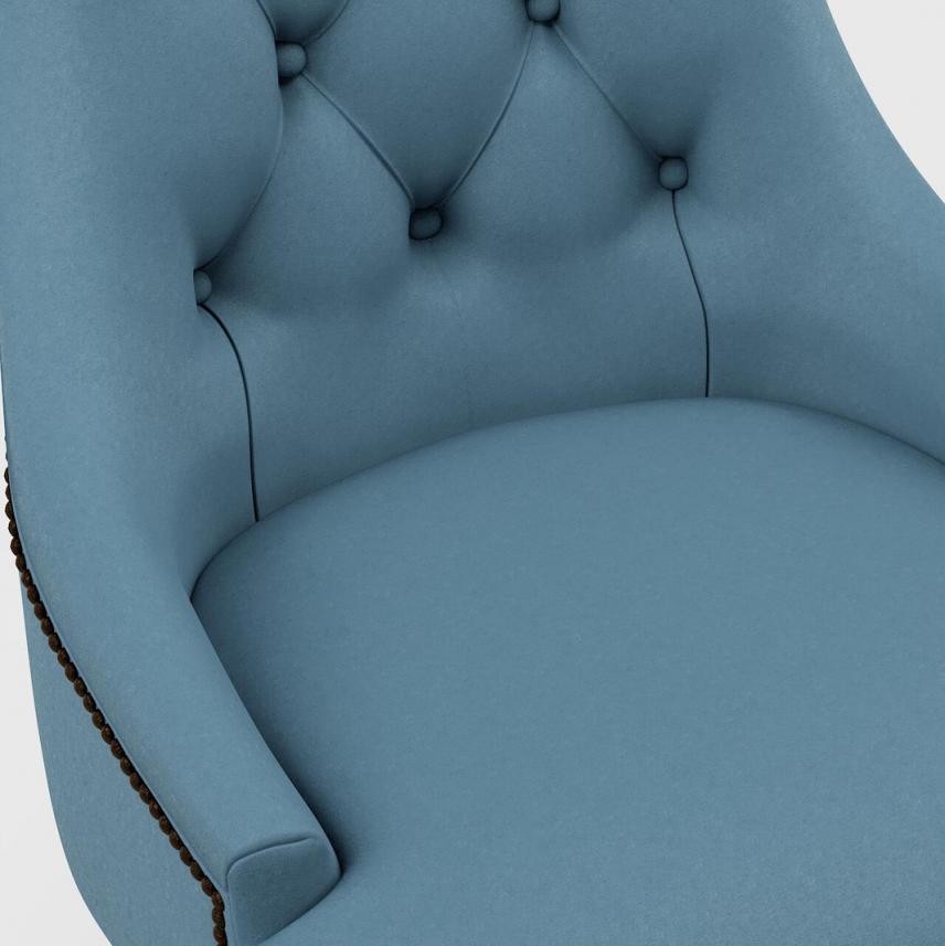 tkanina tapicerska łatwego czyszczenia na krzesła i fotele - plusz turkus, niebieski