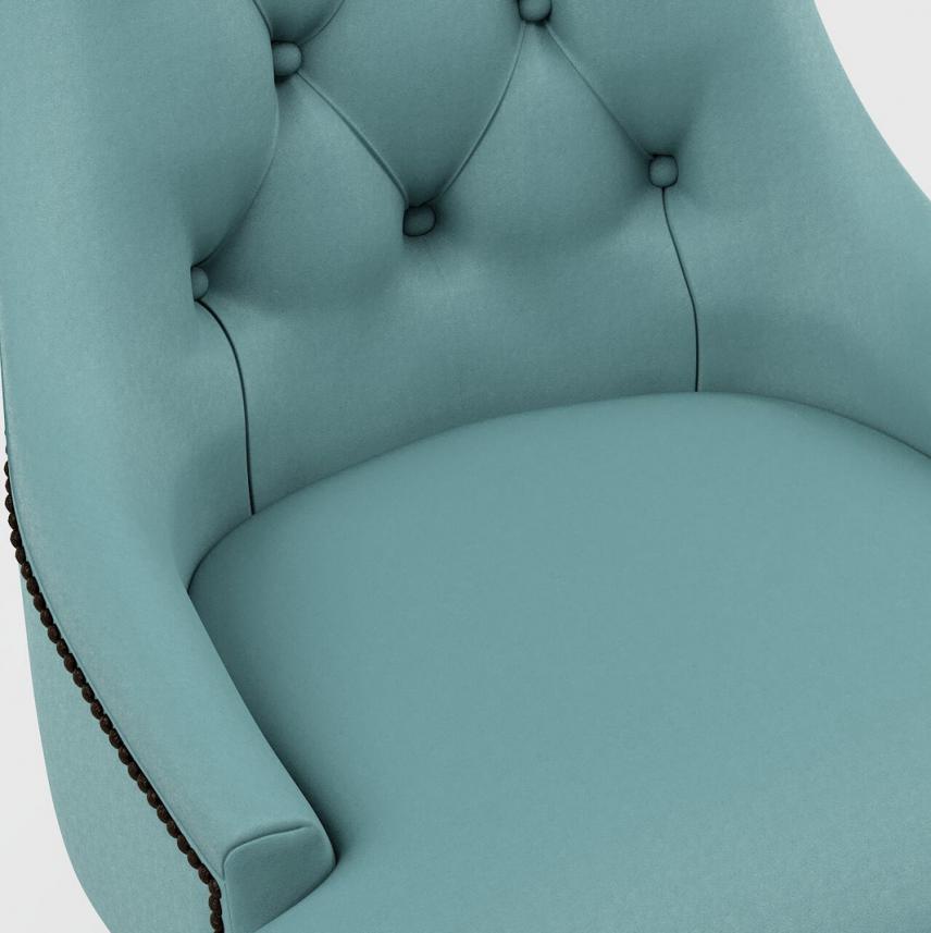 tkanina tapicerska łatwego czyszczenia na krzesła i fotele - plusz turkus, lazurowy