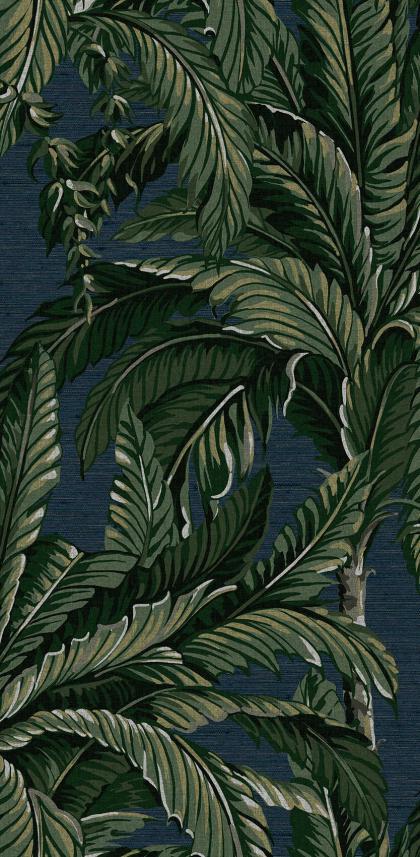 tapeta ścienna z duże palmy - zielony i granatowy - Genesis 112017