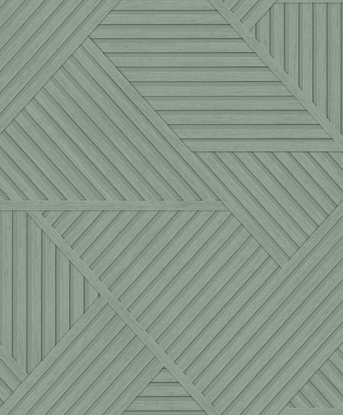 tapeta ścienna z motywem geometrycznych drewnianych paneli - zielony - Holden Cascading Gardens 91412