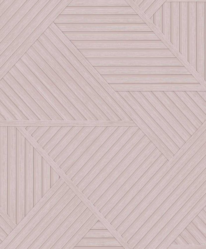 tapeta ścienna z motywem geometrycznych drewnianych paneli - róż - Holden Cascading Gardens 91413