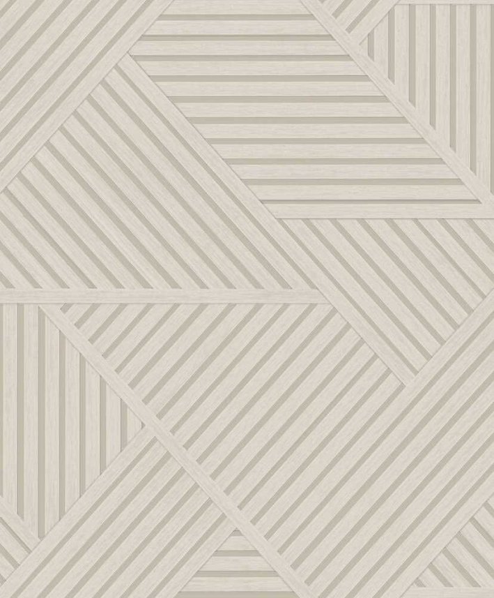 tapeta ścienna z motywem geometrycznych drewnianych paneli - krem - Holden Cascading Gardens 91414