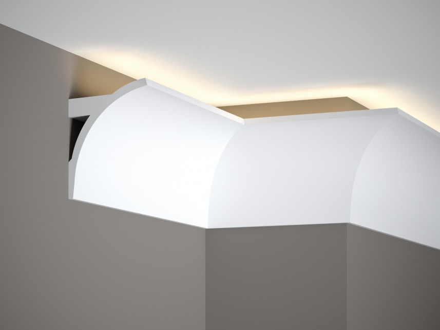 Gzyms - listwa sufitowa, oświetleniowa, maskownica - Mardom Decor QL011 - 200 x 12,3 x 9,5 cm - podświetlenie LED