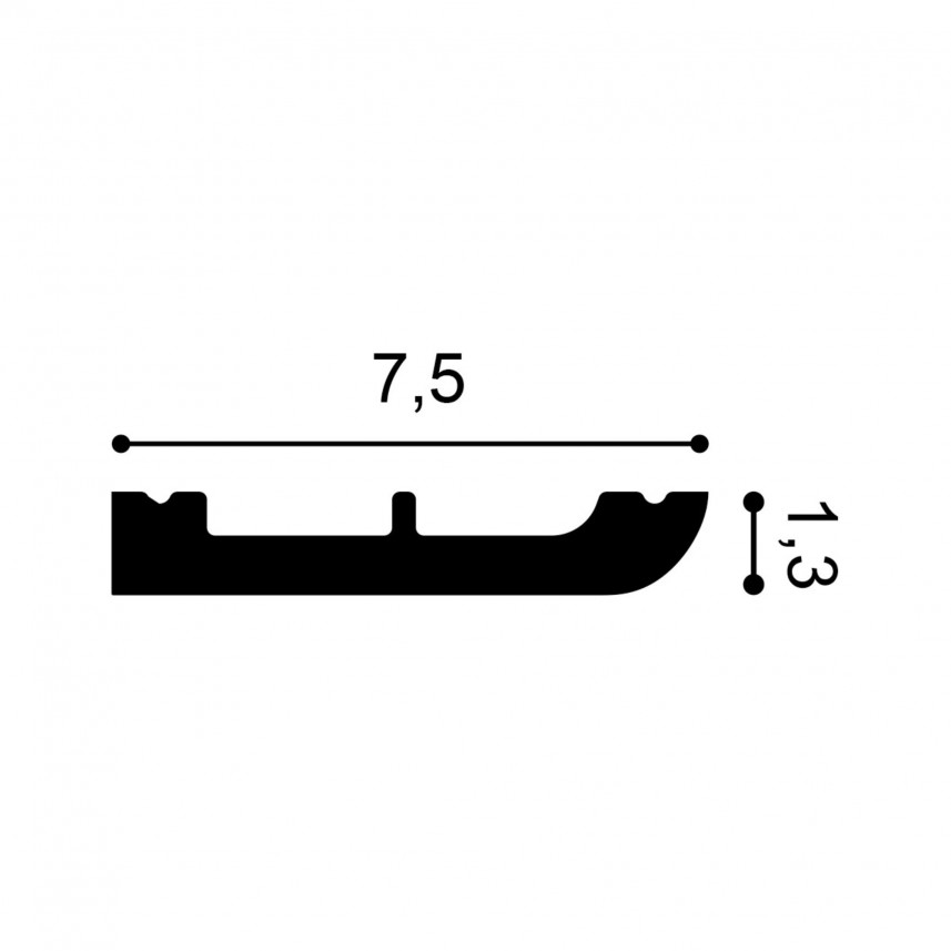 Uniwersalna listwa sufitowa ścienna przypodłogowa SX183 Orac Decor - 200 x 7,5 x 1,3 cm -przekrój 